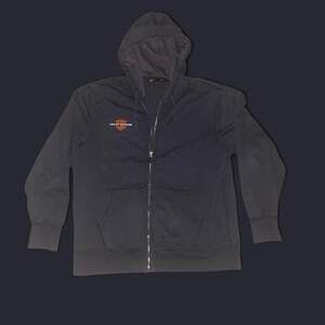 Vintage Harley Davidson Motorcycles Black Zip Up Hoodie Eagle back hit